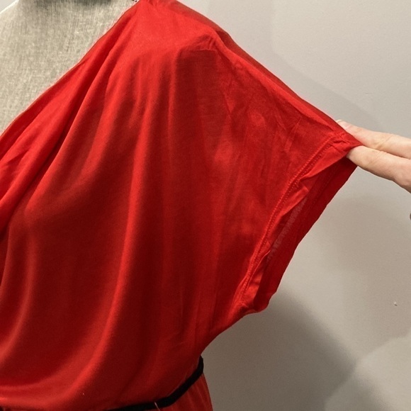 H&M Red Draped Cowl Neck Sleeveless Modal Top Large - Picture 5 of 8